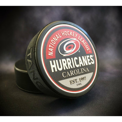 Carolina Hurricanes Hockey Puck - Textured Block