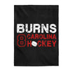 Burns 8 Carolina Hockey Velveteen Plush Blanket