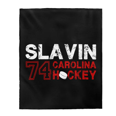 Slavin 74 Carolina Hockey Velveteen Plush Blanket