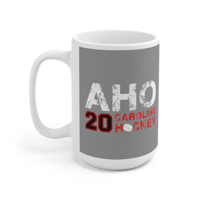 Aho 20 Carolina Hockey Ceramic Coffee Mug In Gray, 15oz