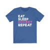 "Eat, Sleep, Hockey And Repeat" Unisex Jersey Tee