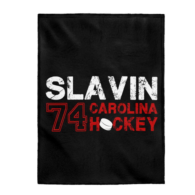 Slavin 74 Carolina Hockey Velveteen Plush Blanket