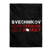 Svechnikov 37 Carolina Hockey Velveteen Plush Blanket