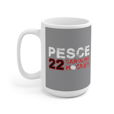 Pesce 22 Carolina Hockey Ceramic Coffee Mug In Gray, 15oz