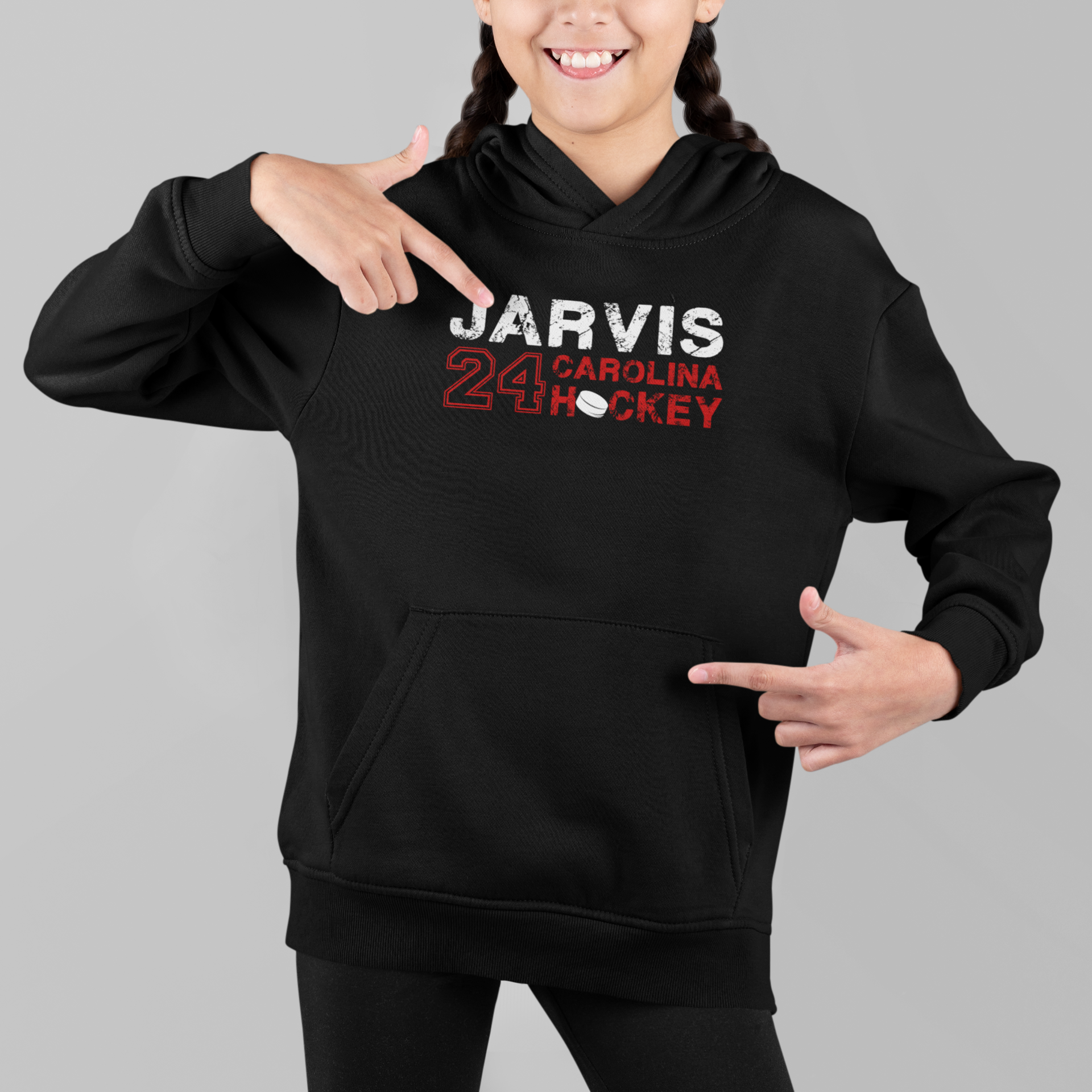 Jarvis 24 Carolina Hockey Youth Hooded Sweatshirt