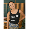 "Talk Hockey To Me" Women's Tri-Blend Racerback Tank